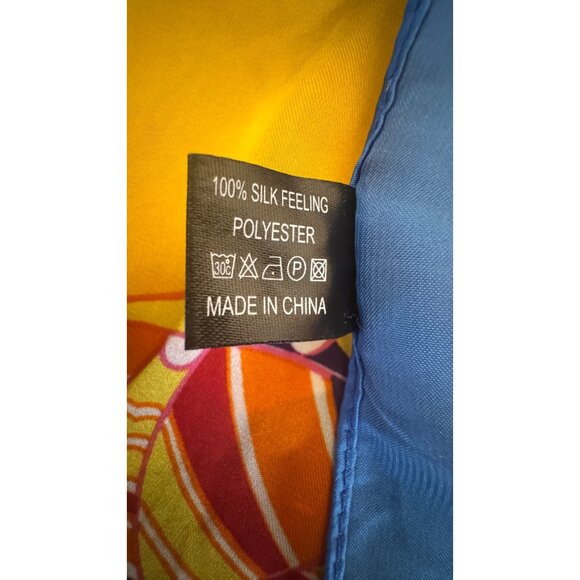 2/$30 Large Colorful Mandala Print Calico Silk Feeling Polyester Scarf - Picture 7 of 8